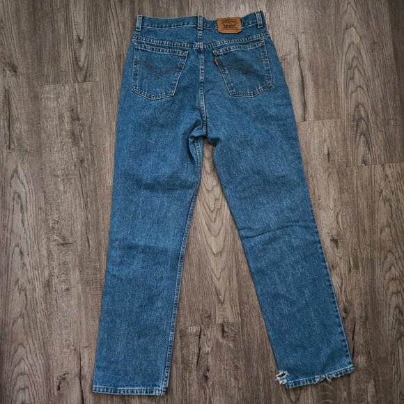 Levi’s 505 Regular Fit Jeans Blue Denim Straight Leg – Men’s 34x32 Orange Tab - Picture 8 of 13